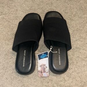 Black Platform Slides